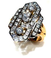 Anillo Mujer Art Decò in Oro amarillo Diamante DIA CT 0.62 VS/G